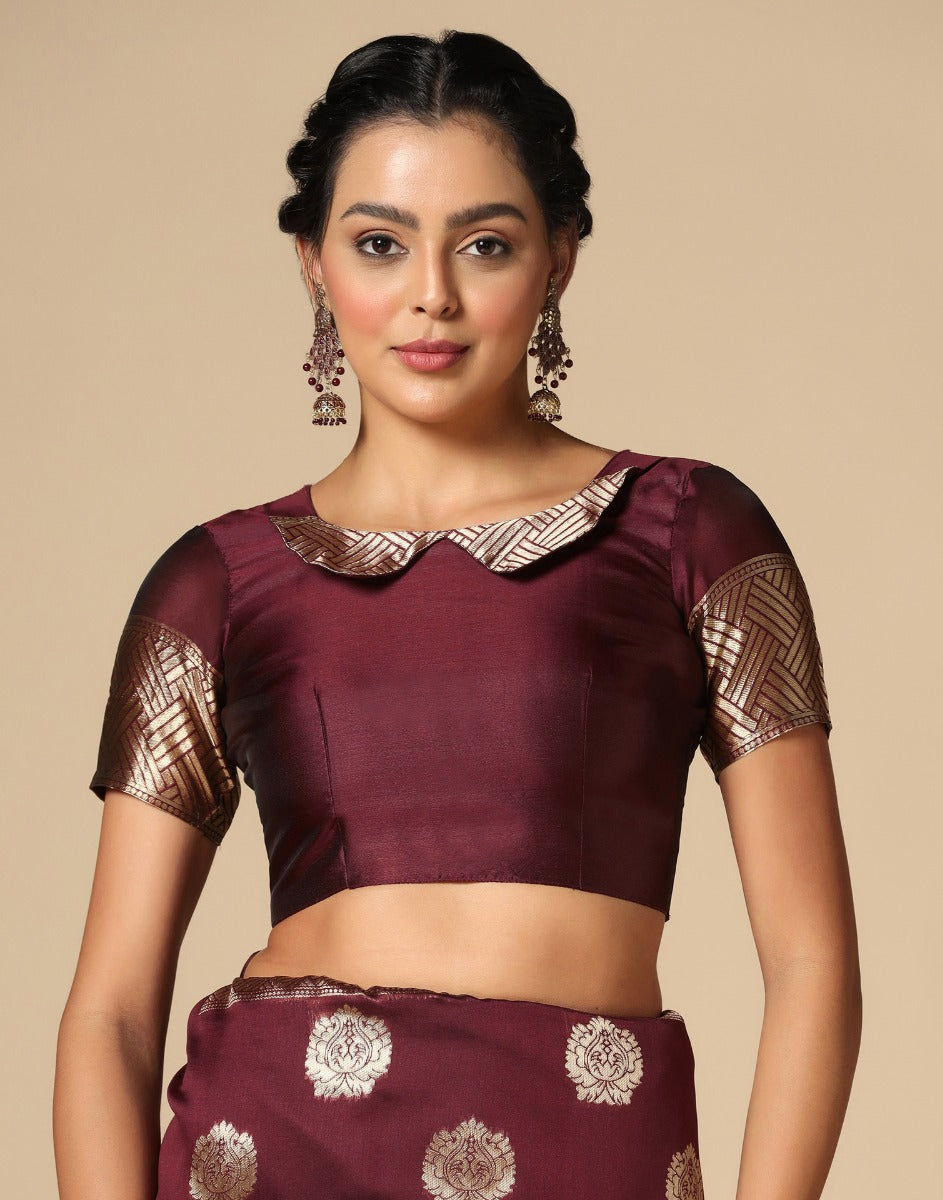 Maroon Banarasi Silk Saree | Leemboodi