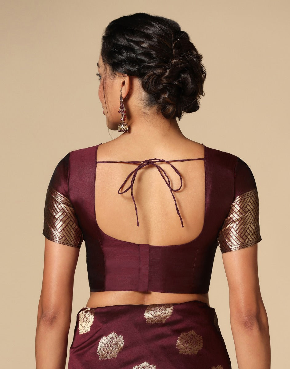 Maroon Banarasi Silk Saree | Leemboodi