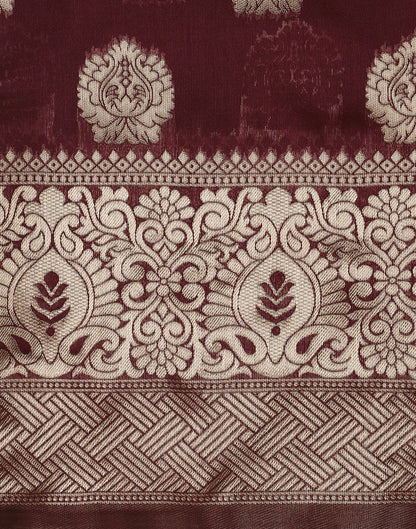 Maroon Banarasi Silk Saree | Leemboodi