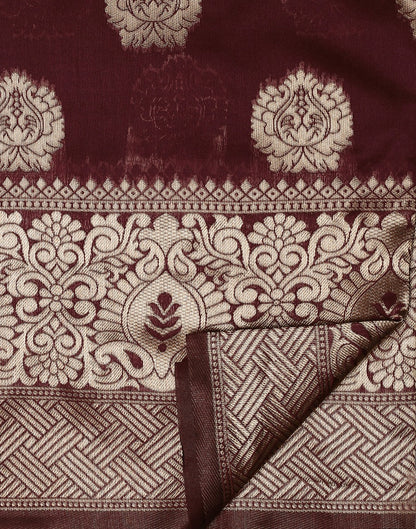 Maroon Banarasi Silk Saree | Leemboodi