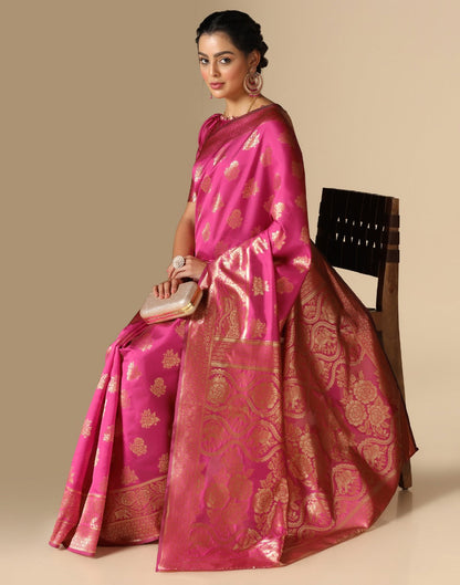 Hot Pink Banarasi Silk Saree | Sudathi