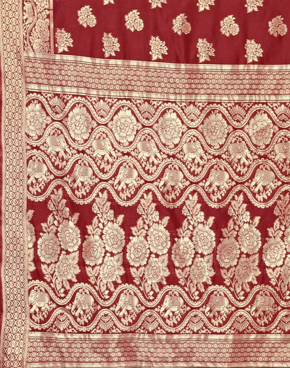 Maroon Banarasi Silk Saree | Sudathi