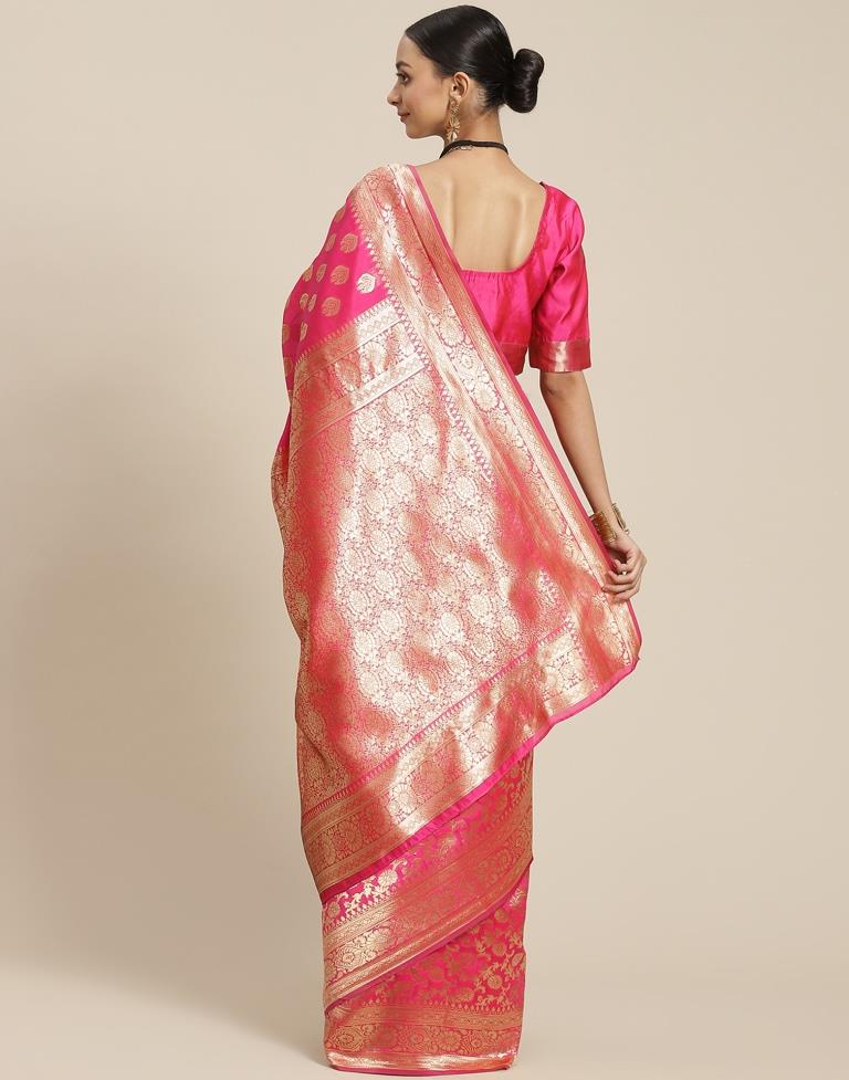 Pink Weaving Silk Saree