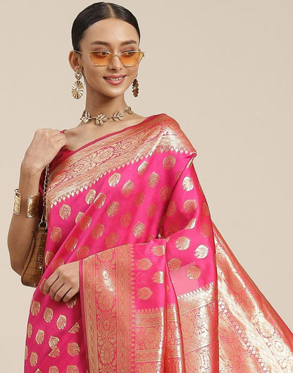 Pink Weaving Silk Saree