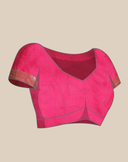 Pink Weaving Silk Saree