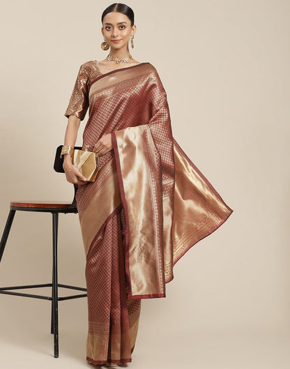 Maroon Kanjivaram Silk Saree | Sudathi