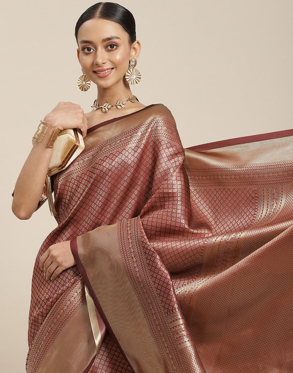 Maroon Kanjivaram Silk Saree | Sudathi