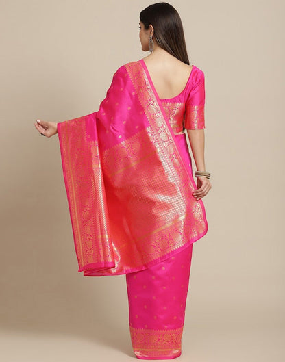 Hot Pink Banarasi Silk Saree | Sudathi