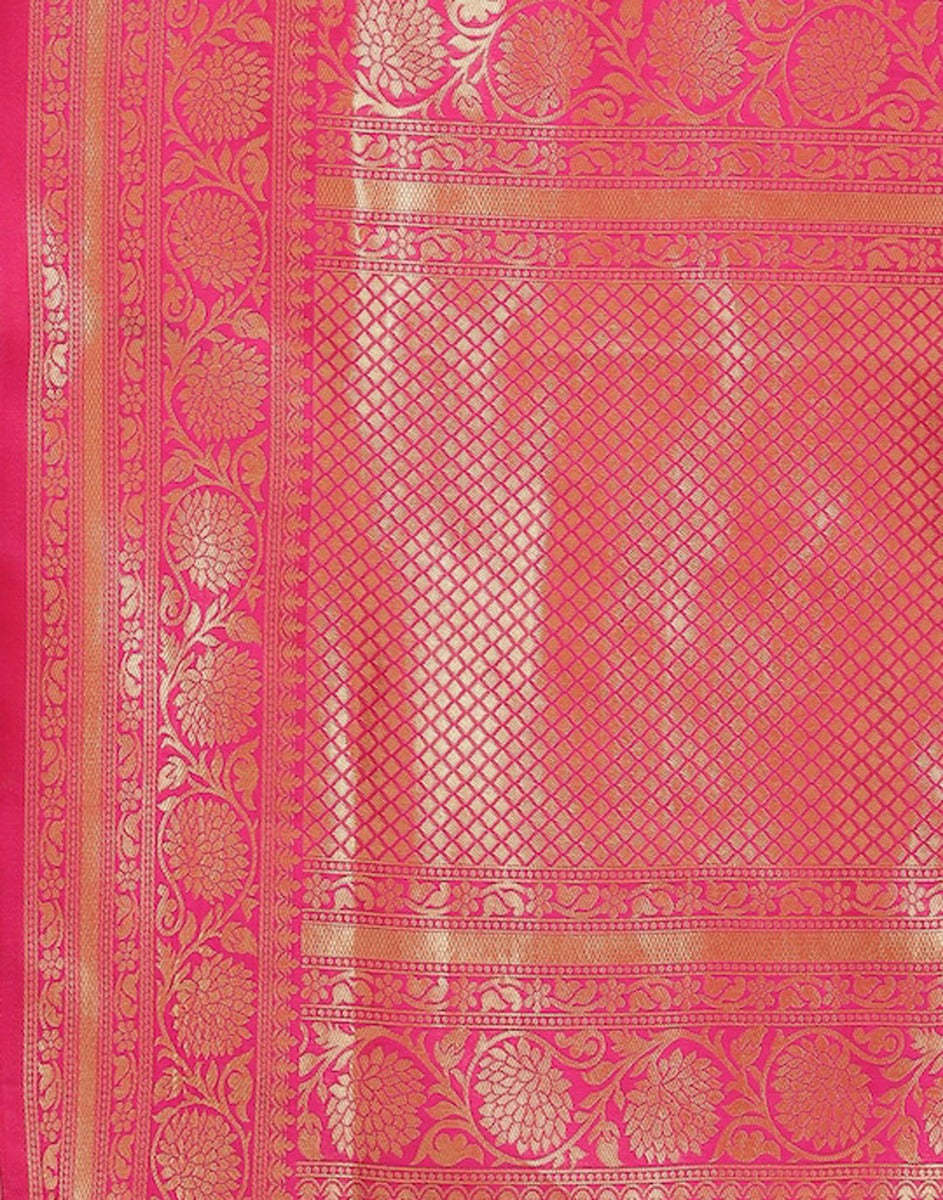 Hot Pink Banarasi Silk Saree | Sudathi