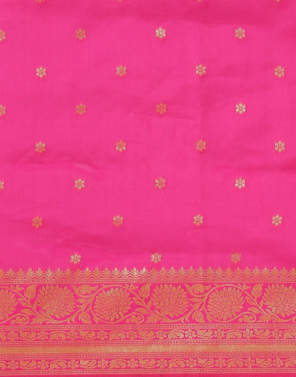 Hot Pink Banarasi Silk Saree | Sudathi