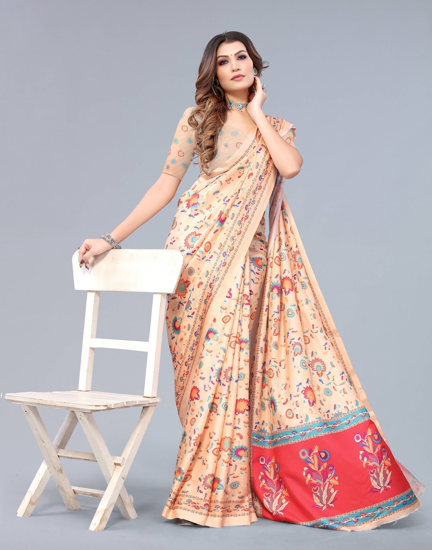 Peach Silk Saree | Sudathi