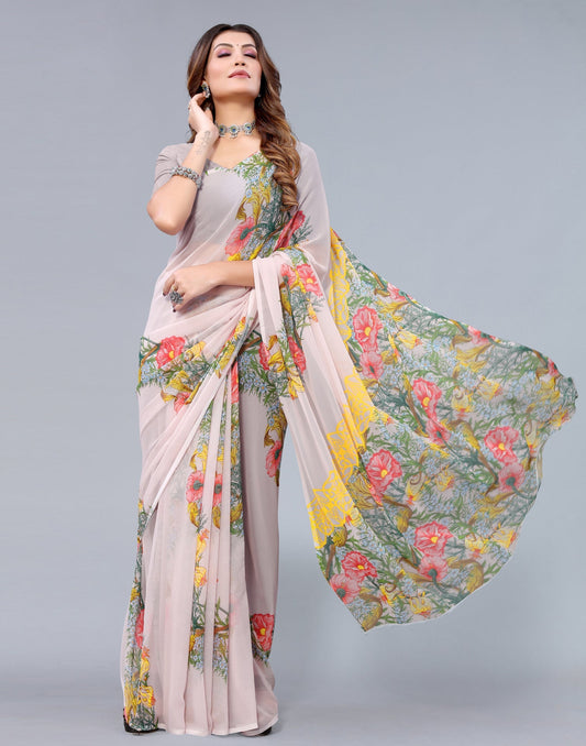 Light Pink Georgette Saree | Sudathi