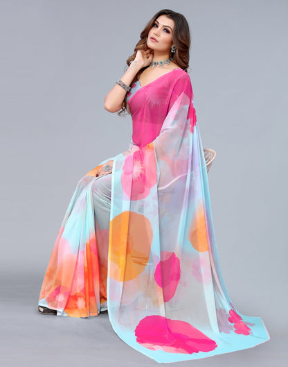 Light Blue Georgette Saree | Sudathi