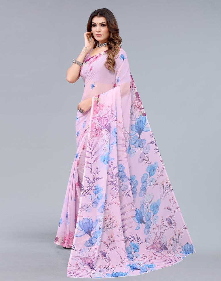 Light Pink Georgette Saree | Sudathi