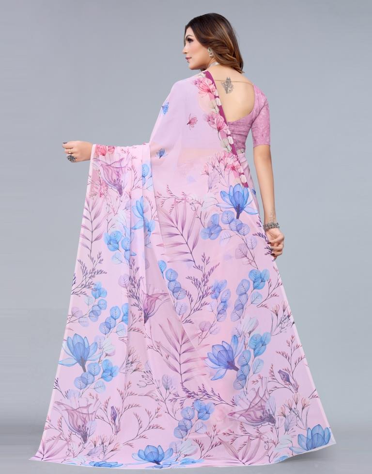 Light Pink Georgette Saree | Sudathi