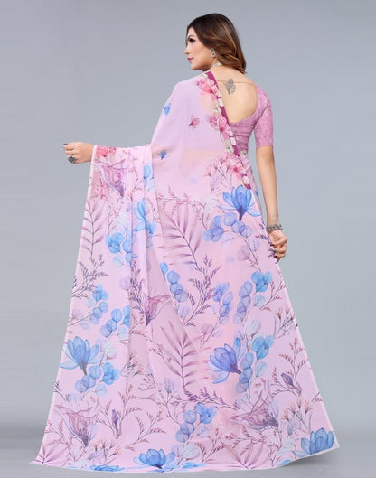 Light Pink Georgette Saree | Sudathi