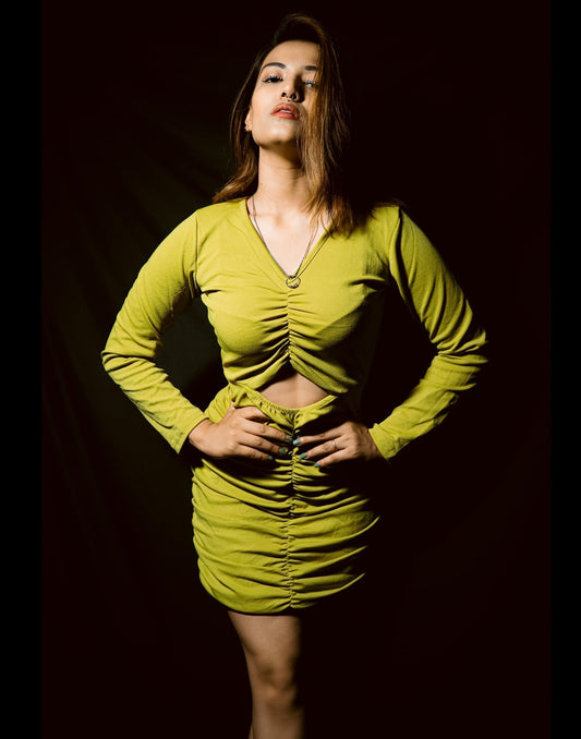 Pine Green Ribbed Bodycon Dress | Leemboodi