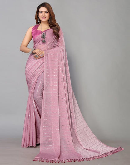 Pink Printed Saree | Sudathi