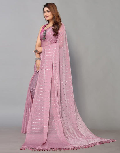 Pink Printed Saree | Sudathi