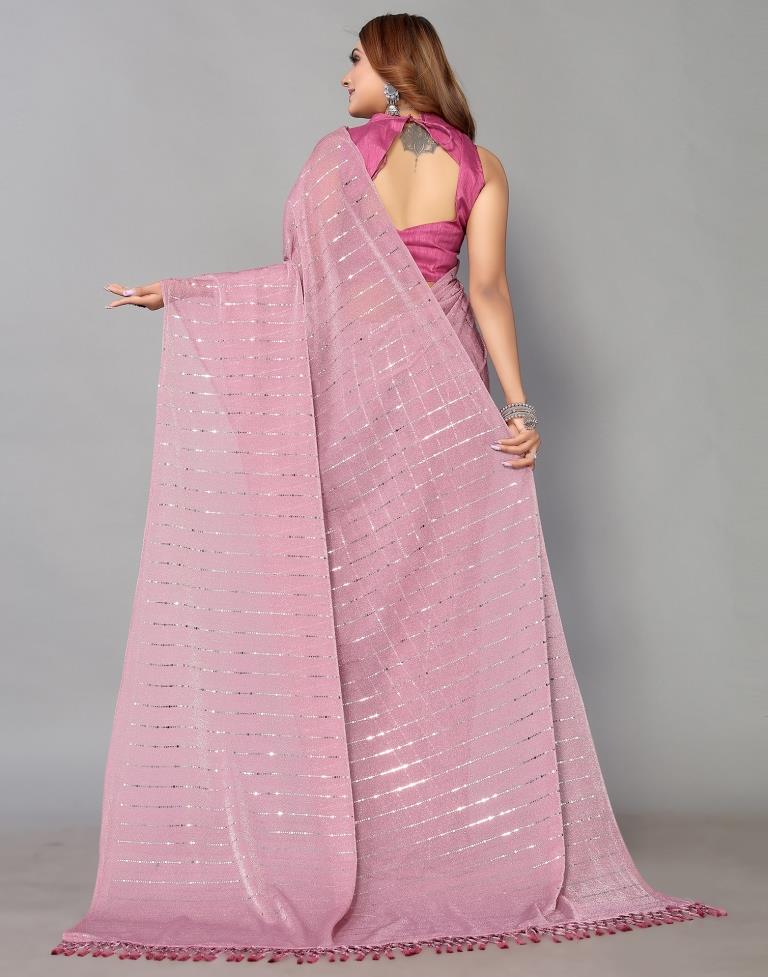 Pink Printed Saree | Sudathi