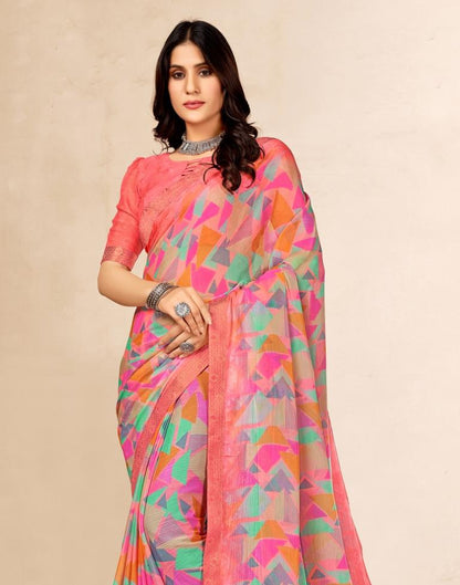 Light Pink Chiffon Saree | Sudathi