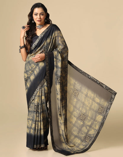 Black Printed Saree | Leemboodi