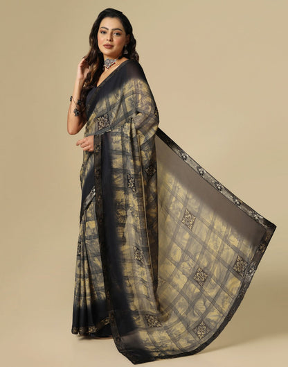 Black Printed Saree | Leemboodi