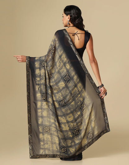 Black Printed Saree | Leemboodi