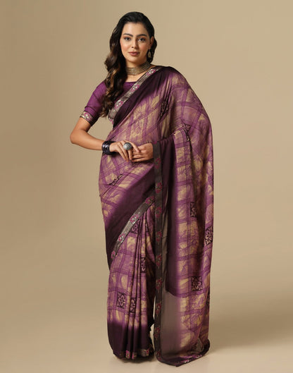 Wine Printed Saree | Leemboodi