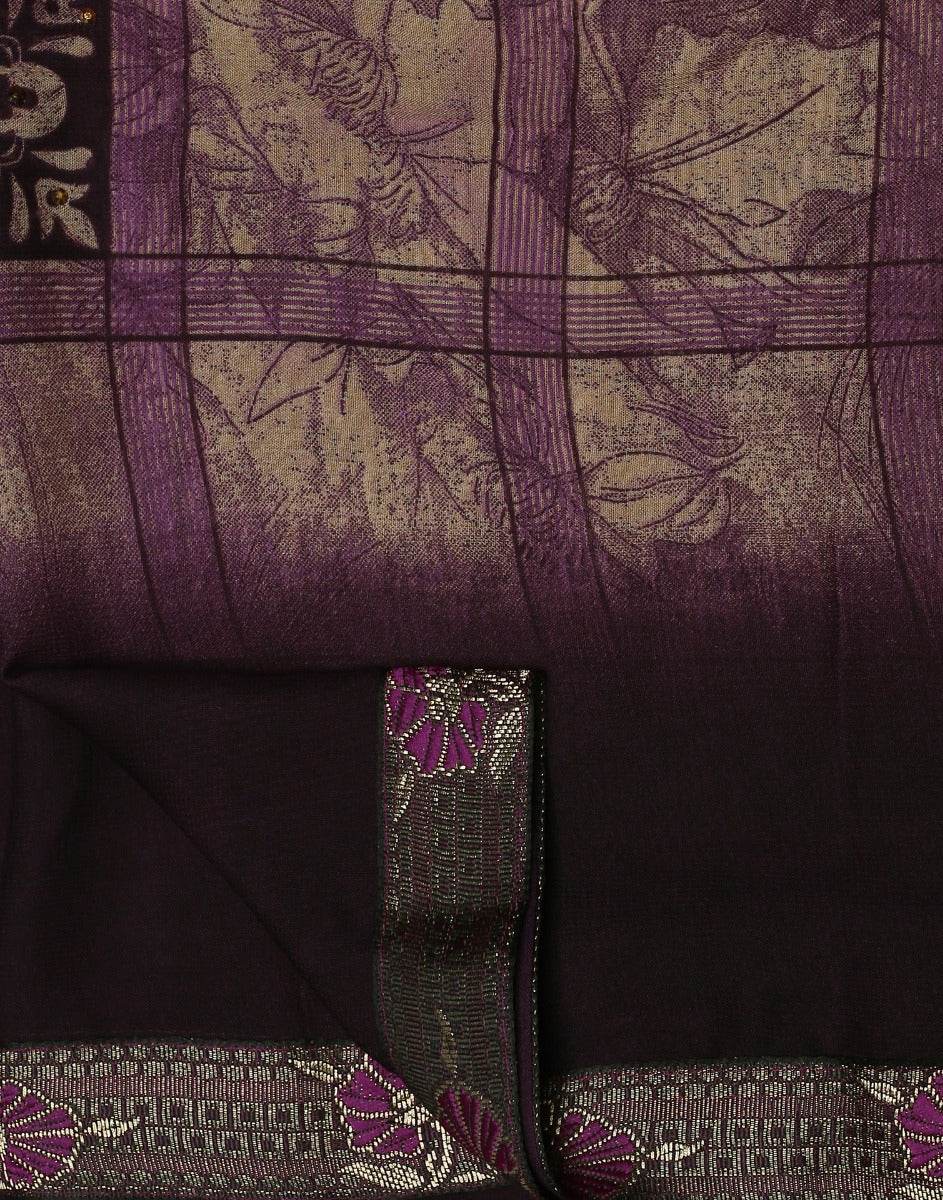 Wine Printed Saree | Leemboodi