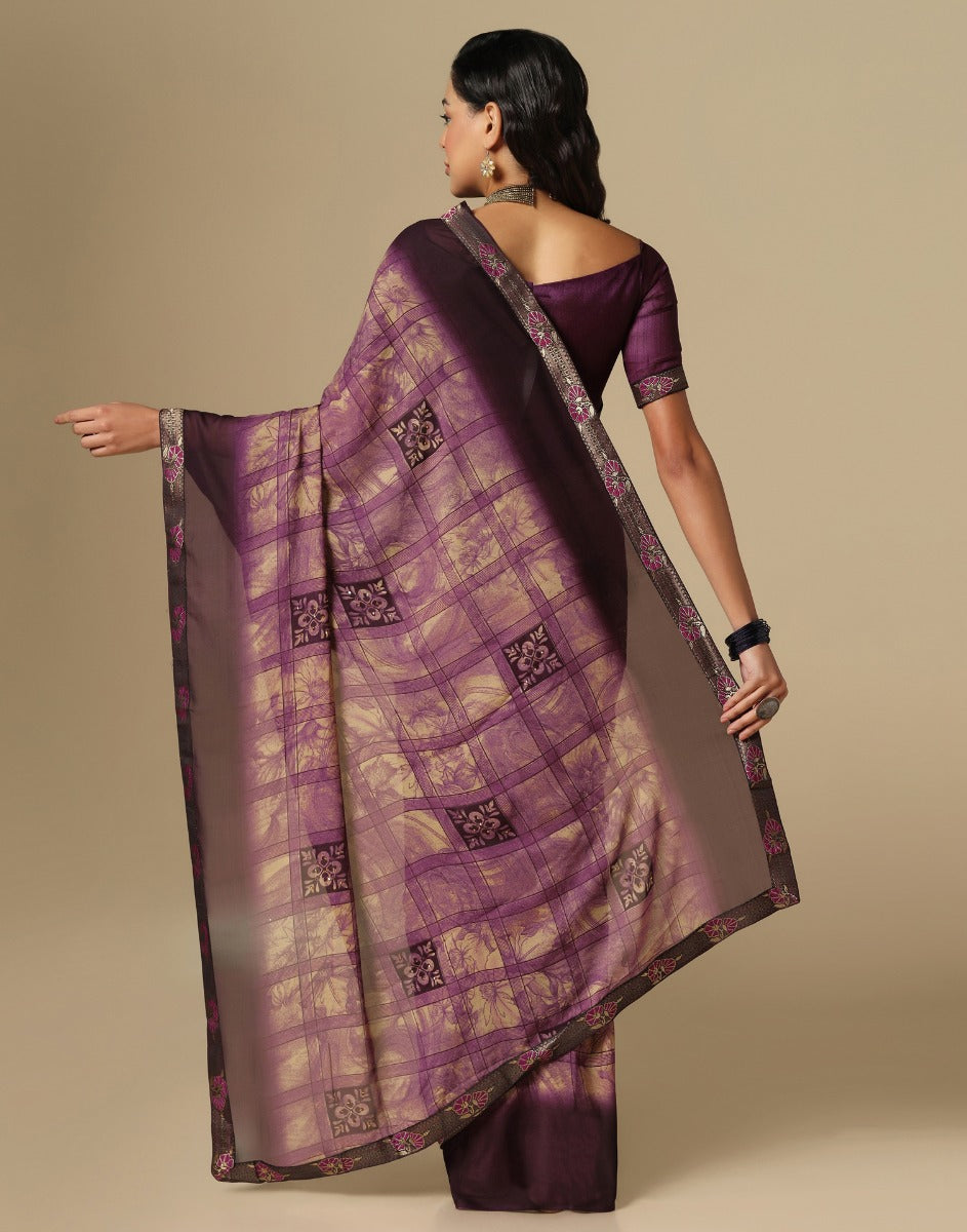 Wine Printed Saree | Leemboodi