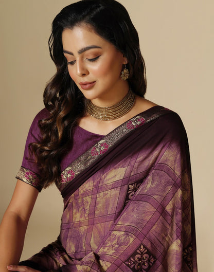 Wine Printed Saree | Leemboodi