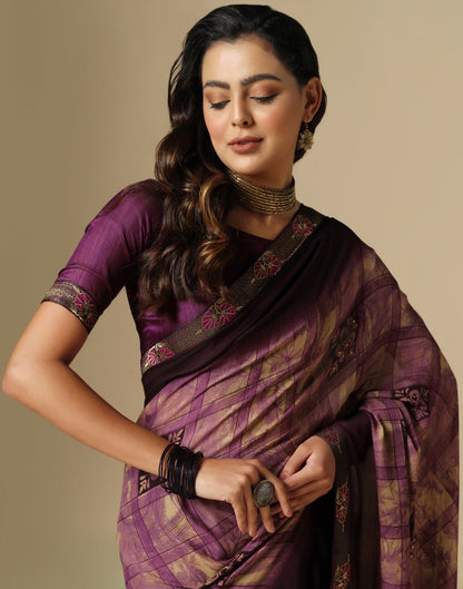 Wine Printed Saree | Leemboodi