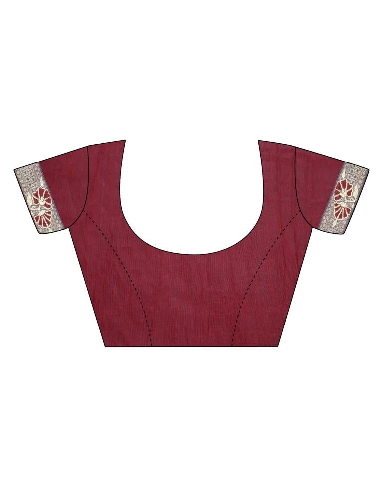 Maroon Printed Saree | Sudathi