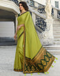 Olive Green Banarasi Silk Saree | Leemboodi