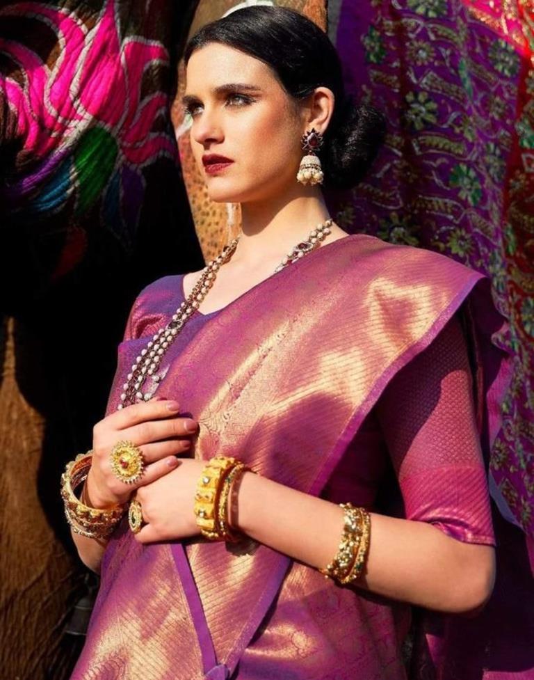 Purple Kanjivaram Silk Saree | Sudathi