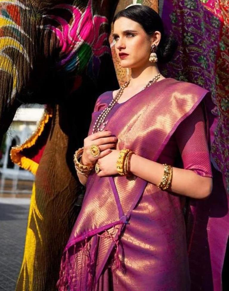 Purple Kanjivaram Silk Saree | Sudathi