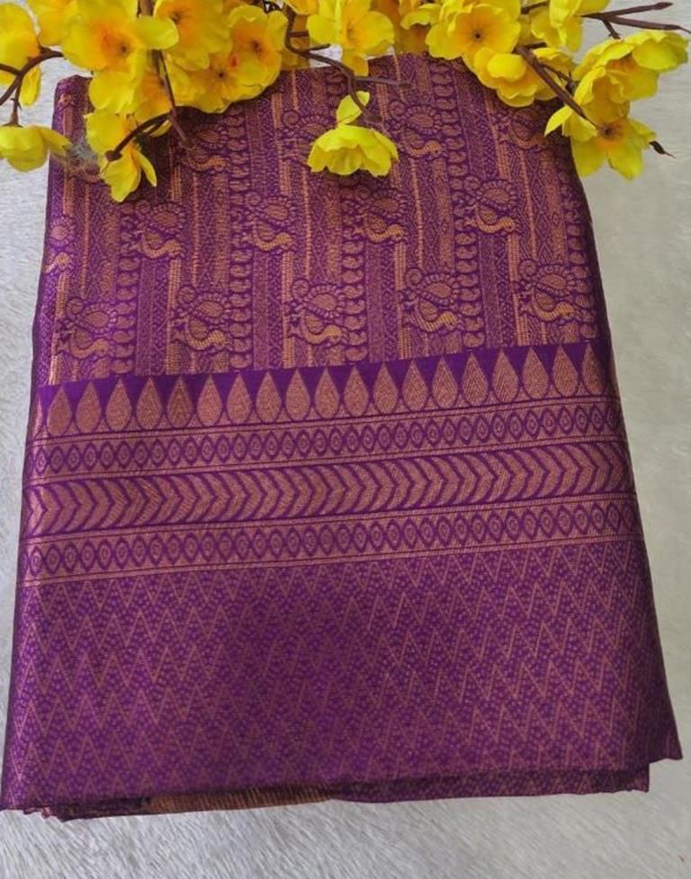 Purple Kanjivaram Silk Saree | Sudathi
