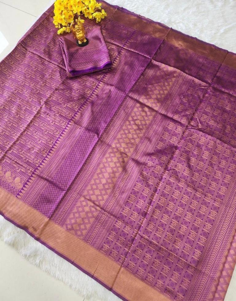Purple Kanjivaram Silk Saree | Sudathi