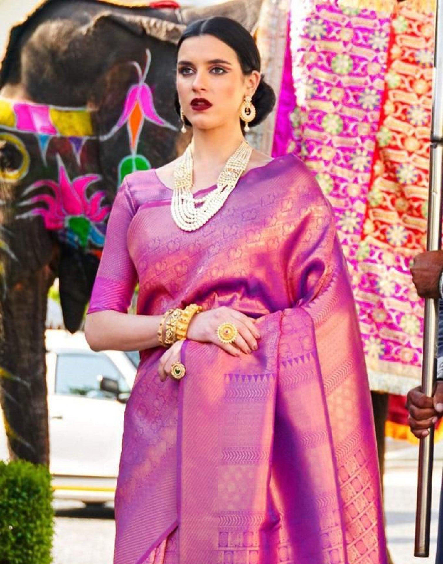 Purple Kanjivaram Silk Saree | Sudathi