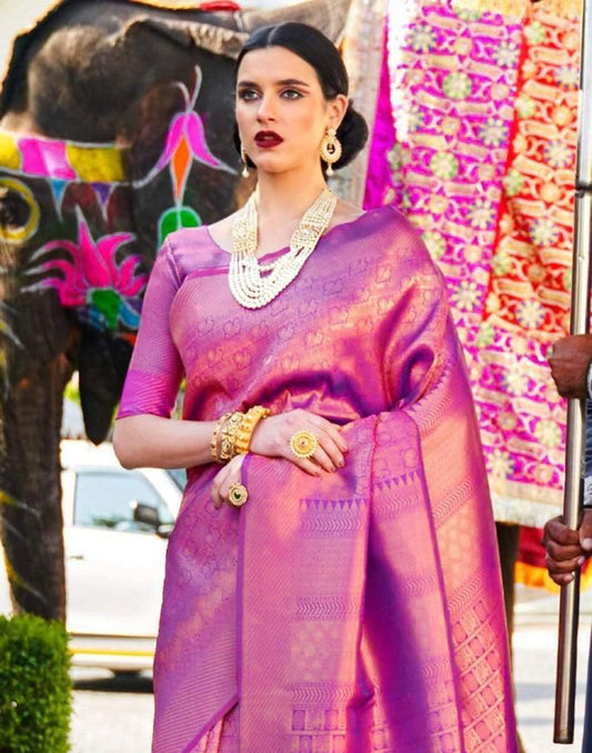 Purple Kanjivaram Silk Saree | Sudathi