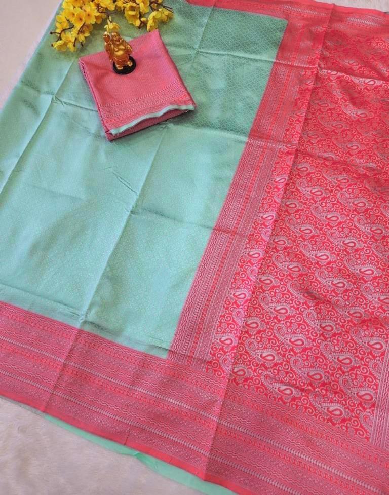 Mint Green Kanjivaram Silk Saree | Sudathi