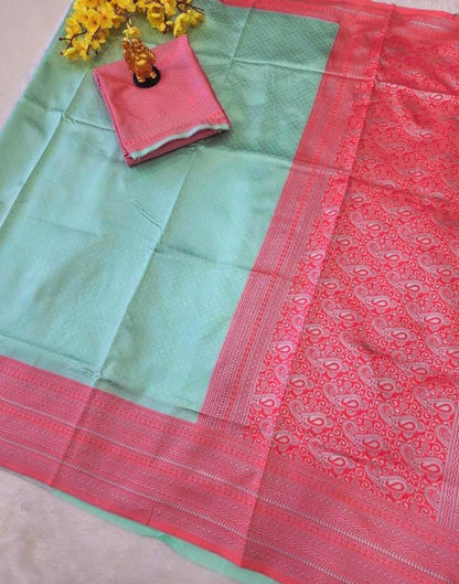 Mint Green Kanjivaram Silk Saree | Sudathi