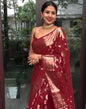 Maroon Banarasi Silk Saree | Sudathi