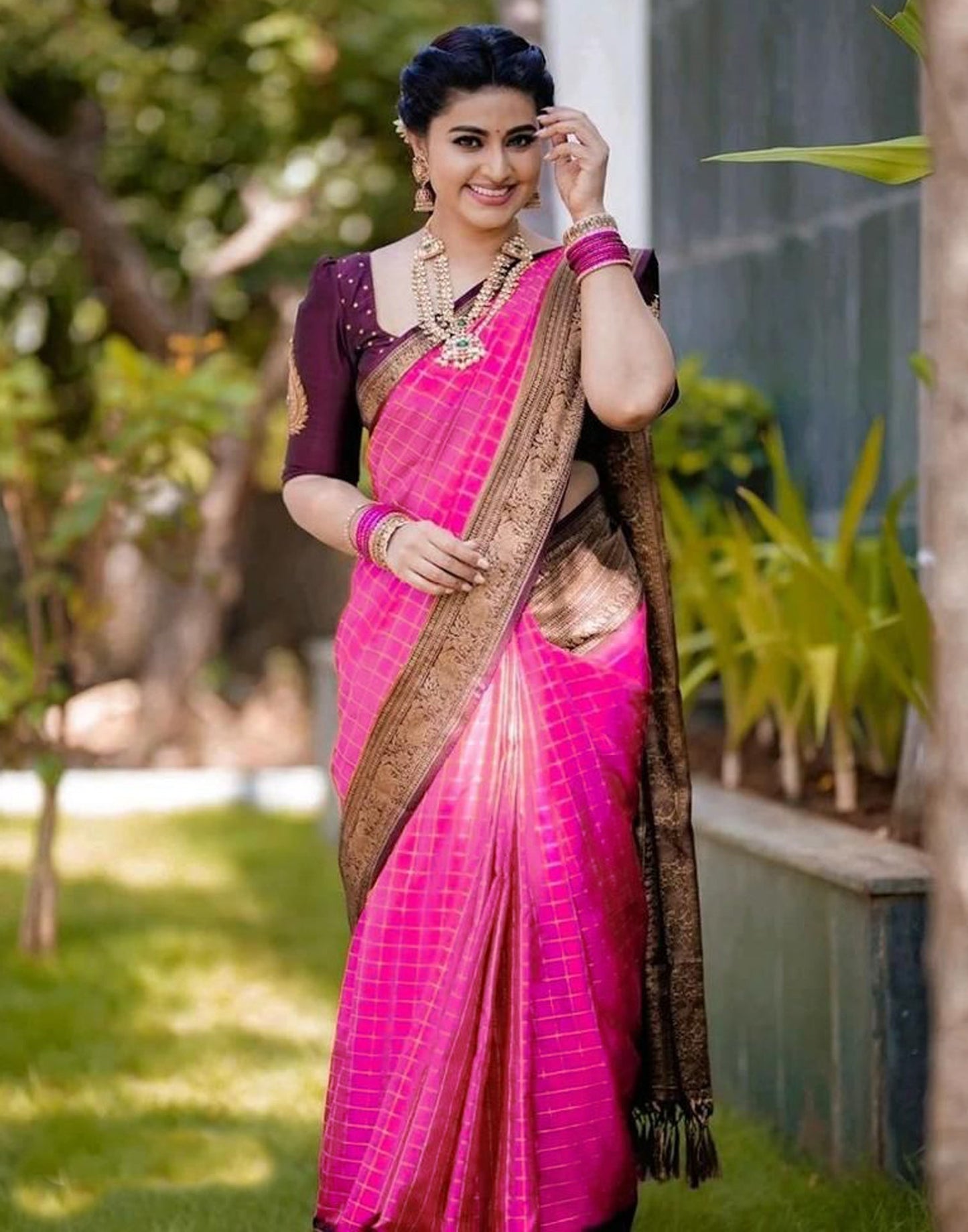 Pink Kanjivaram Silk Saree | Sudathi