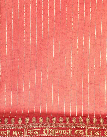 Light Red Cotton Embroidery Saree | Sudathi
