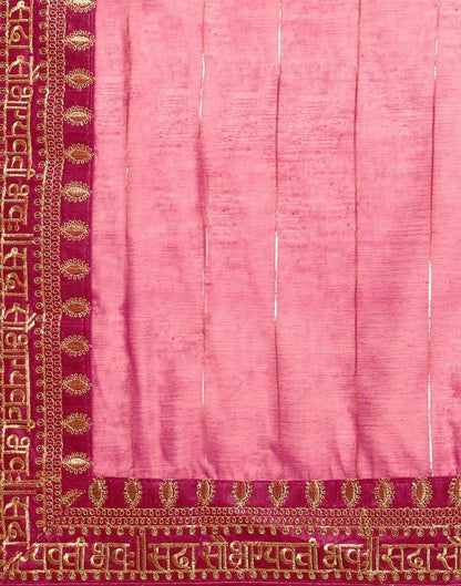 Rani Pink Cotton Embroidery Saree | Leemboodi