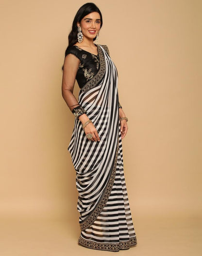 Black Georgette Printed Saree | Leemboodi