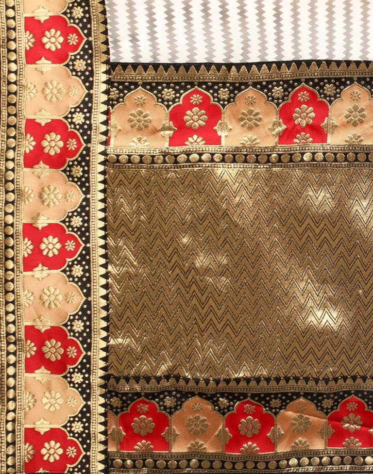 White Georgette Printed Saree | Leemboodi