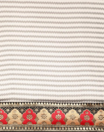 White Georgette Printed Saree | Leemboodi